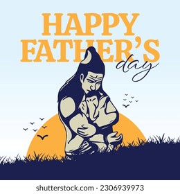 Happy Father's day greeting social media post banner, Fathers day, Father, papa, poster, flyer