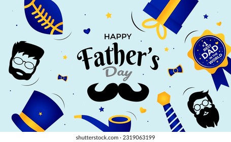 Happy father's day greeting template background vector design