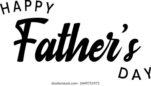 Happy Fathers Day greeting text typography. Father's day holiday banner concept. Retro style. Vector illustration.
