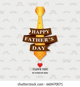 Happy Fathers Day greeting with tie design.

