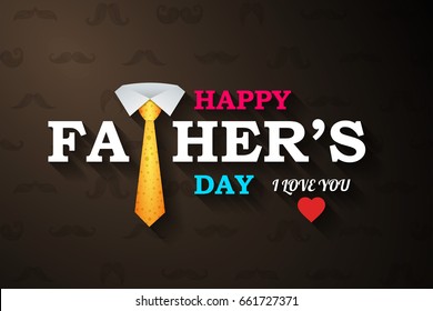 Happy Fathers Day greeting with tie design.