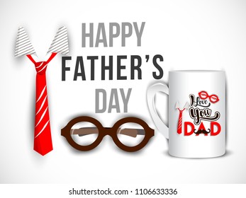 Happy Fathers Day greeting. Vector background.