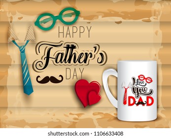 Happy Fathers Day greeting. Vector background.