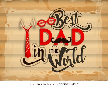 Happy Fathers Day greeting. Vector background.