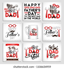 Happy Fathers Day greeting. Vector background.