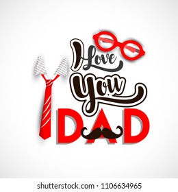 Happy Fathers Day greeting. Vector background.