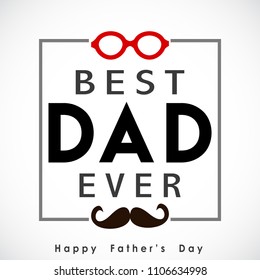 Happy Fathers Day greeting. Vector background.