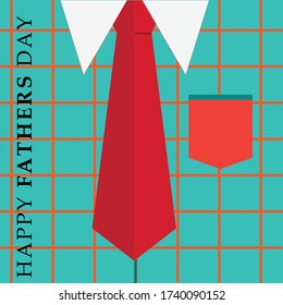 Happy Fathers Day greeting. Vector background with necktie, costume Good vector illustration