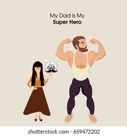 Happy fathers day greeting vector .