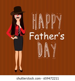 Happy fathers day greeting vector .