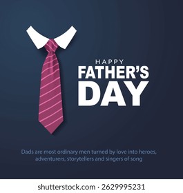 happy fathers day greetings card. hand lettering with tie. abstract vector illustration design