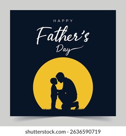 Happy Father's Day Greetings Card Design with Background, Social Media Post Design Banner Vector