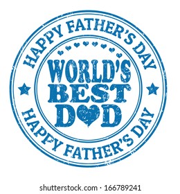 Happy father's day grunge rubber stamp on white, vector illustration