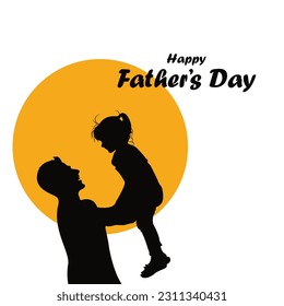 Happy father's day hand draw greeting card banner design