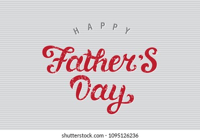 Happy fathers day hand drawn lettering emblem. Happy father's day text design. Template design for festive card. Vector illustration.