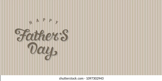 Happy fathers day hand drawn lettering emblem. Happy father's day text design. Template design for festive card. Monochrome vector illustration.