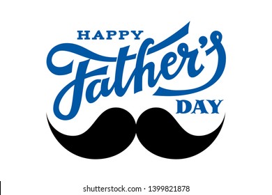 Happy Fathers Day Hand Drawn Lettering Stock Vector (Royalty Free ...