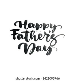 Happy fathers day hand drawn calligraphic lettering text design. Vector calligraphy illustration isoladed quote. Typography poster. Use for greeting card, tag, poster
