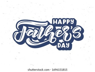 Happy Father's day hand drawn lettering. Template for, banner, poster, flyer, greeting card, web design, print design. Vector illustration.