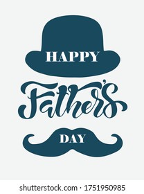Happy Father's day hand drawn lettering. Vector illustration. Template for greeting card, poster, banner, postcard.