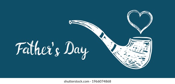 Happy Fathers Day, hand drawn style, vector illustration.