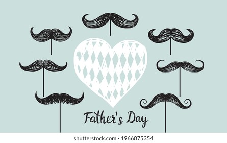 Happy Fathers Day, hand drawn style, vector illustration.