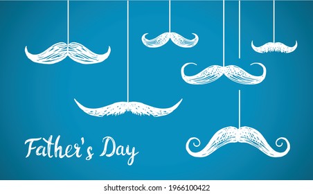 Happy Fathers Day, hand drawn style, vector illustration.