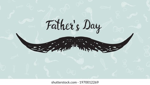 Happy Fathers Day, hand drawn style, vector illustration.