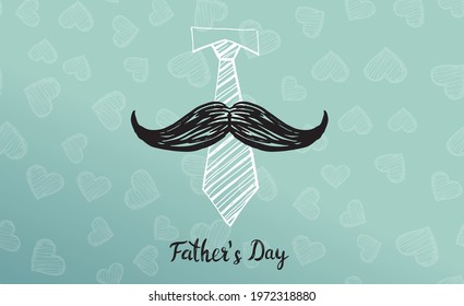 Happy Fathers Day, hand drawn style, vector illustration.