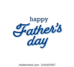 Happy Fathers Day hand drawn typography banner. Isolated single stroke text. Father's day sale promotion calligraphy poster. Vector illustration