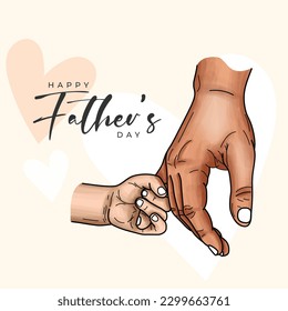 Happy Fathers day Fathers hand holding newborn baby fingers