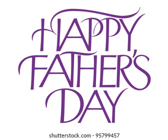 Happy Father's Day Hand Lettering Vector