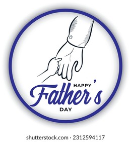 happy fathers Day, hand vector world dads day illustration Black and blue