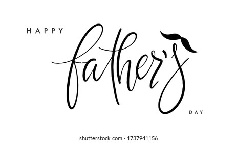 Happy Father's Day handwriting Calligraphy Template ,Isolated on white background ,Vector illustration EPS 10