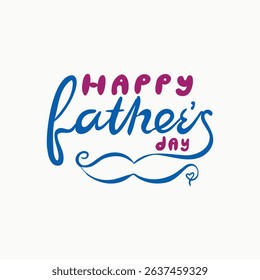 'Happy Father's Day' Handwriting Vector Illustration