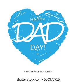 Happy Father's Day Handwritten greeting card, 
background or poster for typographic design.
Trendy style with textures. Flat illustration. 
Vector art