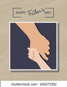 Happy Father's Day Handwritten greeting card, 
background or poster for typographic design.
Trendy style with textures. Flat illustration. 
Vector art