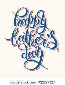 happy father's day handwritten inscription design greeting card, vector illustration