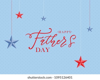 Happy Father`s Day handwritten lettering. Happy Father`s Day typography vector design for greeting cards and poster. Design template celebration. Vector illustration.