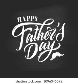 Happy Father`s Day handwritten lettering. Happy Father`s Day typography vector design for greeting cards and poster. Design template celebration. Vector illustration.