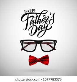 Happy Father`s Day handwritten lettering. Dad you're the Best! Happy Father`s Day typography vector design for greeting cards and poster. Design template celebration. Vector illustration.