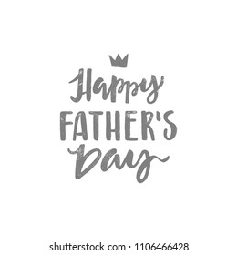 Happy fathers day handwritten lettering. Vector calligraphy with a brush on white background for your design.