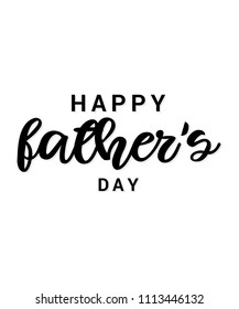Happy fathers day handwritten lettering. Vector calligraphy with a brush on white background for your design.