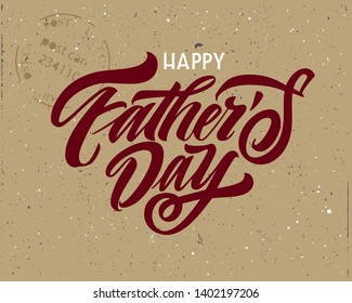 Happy Father`s Day handwritten lettering. Happy Father`s Day typography vector design for greeting cards and poster. Design template celebration. Vector illustration.