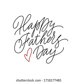 Happy Father's day. handwritten lettering poster. Isolated on white background.