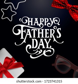 Happy Father`s Day handwritten lettering. Happy Father`s Day typography vector design for greeting cards and poster. Design template celebration. Vector illustration.