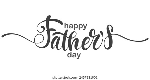 Happy fathers day handwritten lettering. Vector calligraphy with brush texture on white background for your design