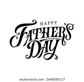 Happy Father`s Day handwritten lettering. Happy Father`s Day typography vector design for greeting cards and poster. Design template celebration. Vector illustration.