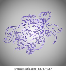 Happy fathers day handwritten lettering. Vector calligraphy with brush texture on grey background for your design