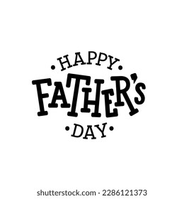 Happy Father's Day handwritten text isolated on white background. Modern brush ink calligraphy, hand lettering typography for print, poster, banner, greeting card. Vector illustration. Dad, daddy logo